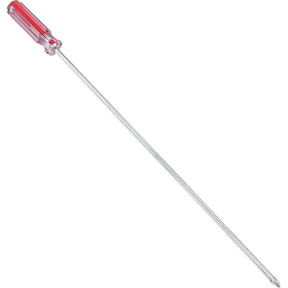 ERUCND-8 Inch Phillips Screwdriver, Extra Long Shaft Cross Head Screwdriver #1 Magnetic Tip Screwdrivers Long Screwdriver for Repair Home Improvement, Red