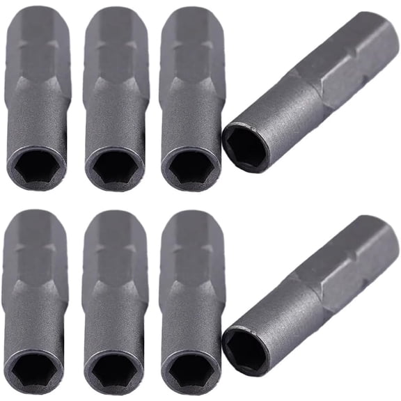 ERUCND-8 Pack Precision Bit Adapter Micro Bits to 1/4" Standard Hex Converter Outside 6.35mm To System 4mm Inside Shank Socket Screw Driver Adaptor Holder for Electric Drill Tool Screwdriver Set