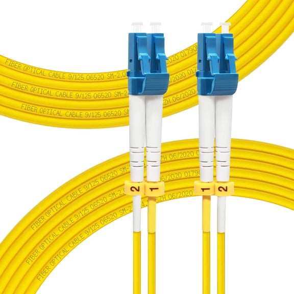 ERUCND-- 8M OS2 SingleMode LC to LC Fiber Patch Cable | Length Options: 0.2m-300m, 1G/10GB Single Mode Duplex 9/125um SMF Fiber Optic Cable Cord LSZH 8Meter(26ft)