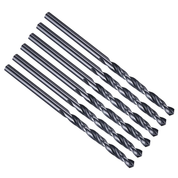 ERUCND-9/64" Drill Bit, Jobber Straight Shank M2 High-Speed Steel 135 Nitriding Black for Stainless Steel Hard Metal - 6 Pack