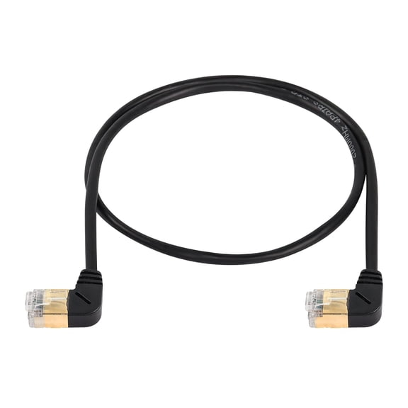 ERUCND-90 Degree Cat8 Ethernet Cable, High Speed 40Gbps 2000Mhz Network Cord, with Gold Plated Plug SFTP Wires CAT8 RJ45 Connector Gaming LAN Cable,for PC, Router 0.5M (Right to Right)