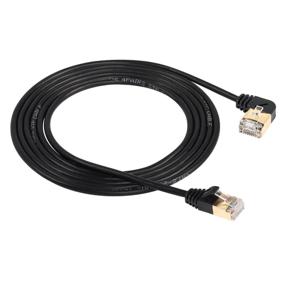 ERUCND-90 Degree Right Angle Cat8 Ethernet Cable, High Speed 40Gbps 2000Mhz Network Cord, with Gold Plated Plug SFTP Wires CAT8 RJ45 Connector Gaming LAN Cable,for PC, Router (Right 2M/6.6FT)