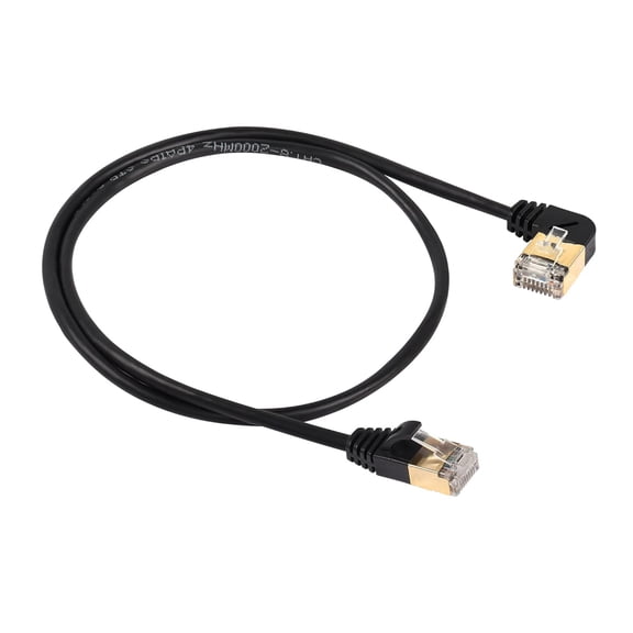 ERUCND-90 Degree Right Angle Cat8 Ethernet Cable, High Speed 40Gbps 2000Mhz Network Cord, with Gold Plated Plug SFTP Wires CAT8 RJ45 Connector Gaming LAN Cable,for PC, Router (Right 0.6M/2FT)