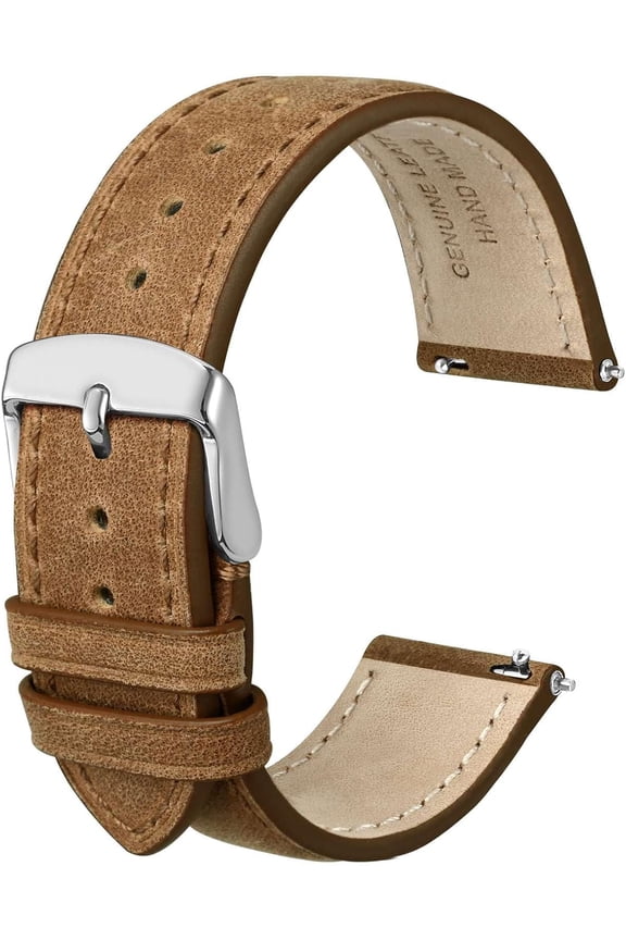 -Anbeer Retro Watch Band Quick Release, Crazy Horse Leather Watch Straps for Men and Women, Band Width - 18mm 20mm 22mm 16mm 19mm 24mm