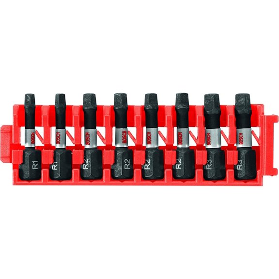 ERUCND-BOSCH CCSSQV108 8-Piece Assorted Set 1 In. Impact Tough Square Insert Bits with Clip for Custom Case System
