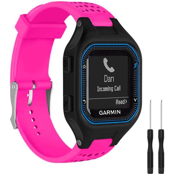 ERUCND-Bands Compatible with Garmin Forerunner 25, Soft Silicone Replacement Watch Band Strap for Garmin Forerunner 25 GPS Running Watch