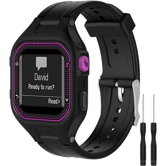 ERUCND-Bands Compatible with Garmin Forerunner 25, Soft Silicone Replacement Watch Band Strap for Garmin Forerunner 25 GPS Running Watch