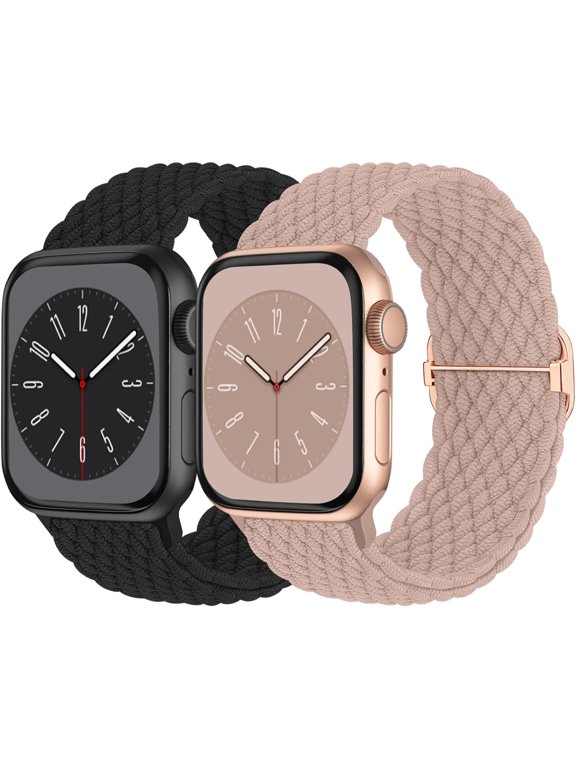-Braided Solo Loop Compatible with Apple Watch Band 38mm 40mm 41mm 42mm 44mm 45mm 46mm 49mm Women Men, Adjustable Stretchy Bands Elastic Sport Strap for iWatch Series 11 10 9 8 7 6 5 4 3 2 SE U