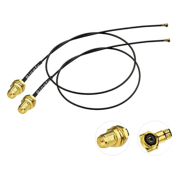ERUCND-Bulkhead Mount WiFi Antenna Cable 20cm 8 inch 2-Pack for Intel AX200NGW 8265AC 8265NGW 7265AC 9560AC M.2 NGFF Interface Wireless Network Card WiFi Adapter