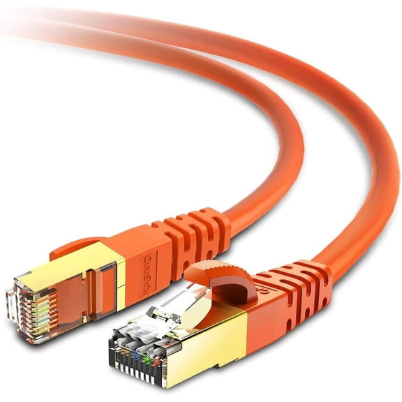 ERUCND-CAT 8 Ethernet Cable 6FT, CAT8 Network Internet Ethernet LAN Cable, High Speed 26AWG 40Gbps SFTP LAN Wire Internet Patch Cable with RJ45 Connector for Switch/Router (Orange, 6FT)