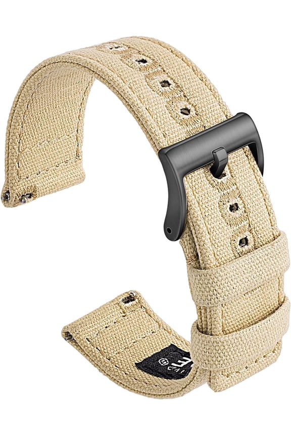-Canvas Quick Release Watch Band,Cotton Fabric Watch Straps 18mm 19mm 20mm 21mm 22mm 24mm for Men and Women