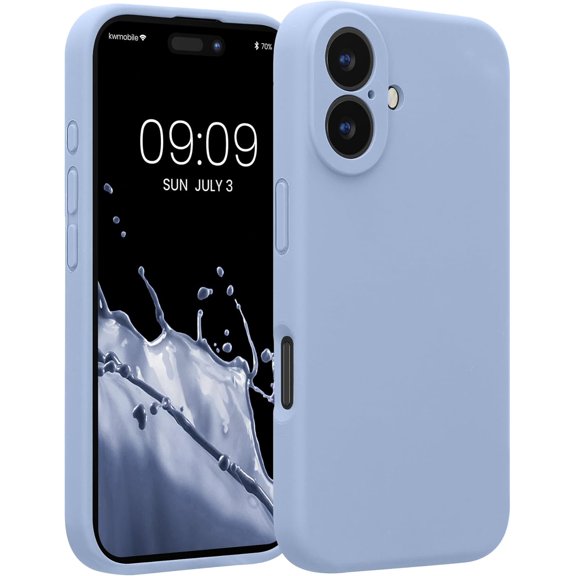ERUCND-Case Compatible with Apple iPhone 16 Case - Slim TPU Silicone Phone Cover - Soft Touch Finish - Light Blue Matte