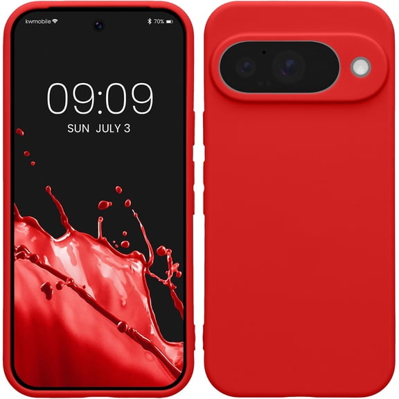 ERUCND-Case Compatible with Google Pixel 10 Case - Protective Slim TPU Phone Cover - Soft Matte Finish - Classic Red