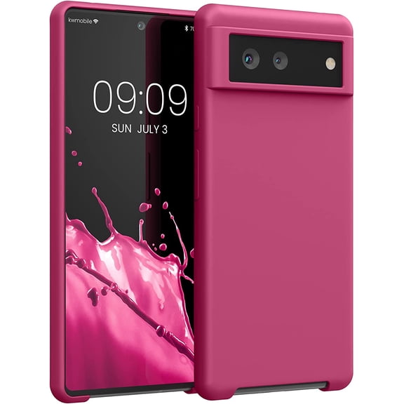 ERUCND-Case Compatible with Google Pixel 6 Case - TPU Silicone Phone Cover with Soft Finish - Raspberry Pink