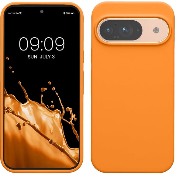 ERUCND-Case Compatible with Google Pixel 9 / Pixel 9 Pro Case - TPU Silicone Phone Cover with Soft Finish - Fruity Orange