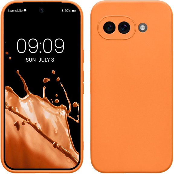 ERUCND-Case Compatible with Google Pixel 9a Case - Protective Slim TPU Phone Cover - Soft Matte Finish - Fruity Orange