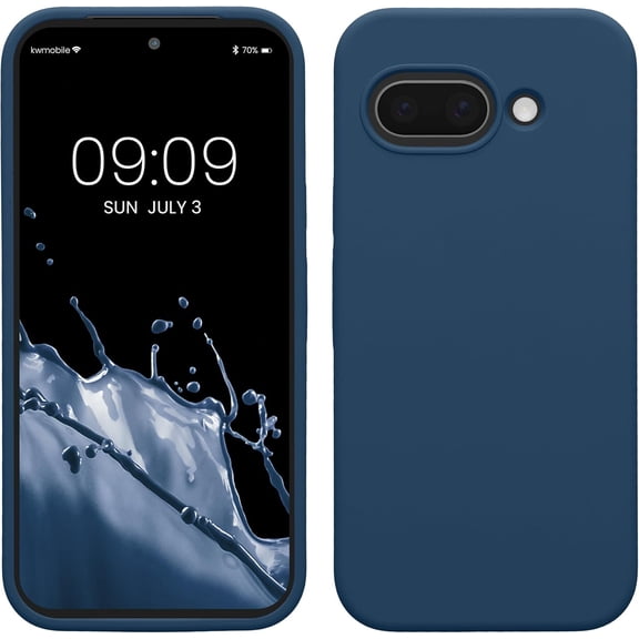 ERUCND-Case Compatible with Google Pixel 9a Case - TPU Silicone Phone Cover with Soft Finish - Navy Blue
