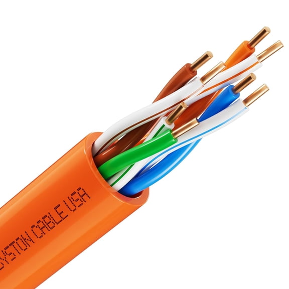 ERUCND-Cat 5e Ethernet Network Cable - 20 FT, 350MHz 24AWG Solid Bare Copper Wire Outdoor/Indoor, Bulk No Ends 10 Ft to 1000 Ft Available, Heat Resistant Riser Rated - CMR