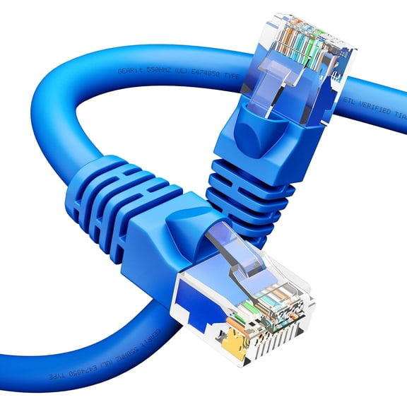 ERUCND-Cat 6 Ethernet Cable Pack - 1-Pack 30 ft Cat6 Ethernet Patch Cables | RJ45 Network Patch Cable, 10 Gbps Snagless Gold-Plated Connectors - Ethernet Cable Cat 6 for PC, TV, Router - Blue