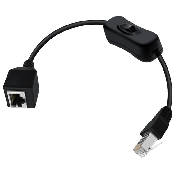 ERUCND-Cat 6 Ethernet Extension Cable with Switch 1000Mbps RJ45 Extension Cable Male Female for Laptop,PC,Router and MC (Straight, 0.3 m/1 ft)