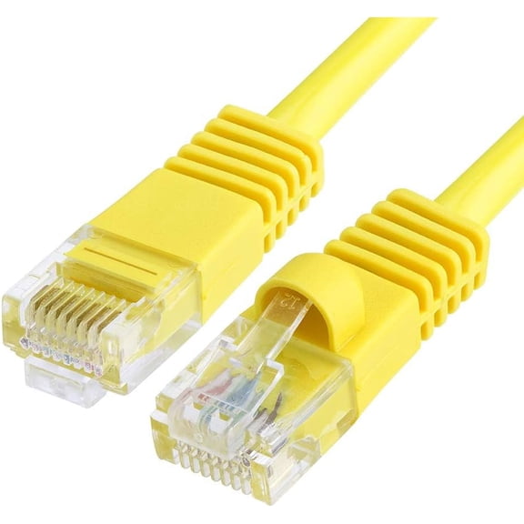 ERUCND-- Cat5e Ethernet Cable 3 ft, 350 MHz UTP Cat 5e Ethernet Patch Cable, 1Gbps Network LAN Cable, RJ45 Connectors, Compatible with PC, Laptop, Modem, Router, HDTV, Gaming Console - Yellow
