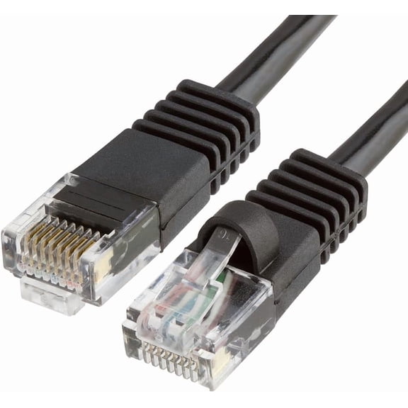 ERUCND-- Cat5e Ethernet Cable 5 ft, 350 MHz UTP Cat 5e Ethernet Patch Cable, 1Gbps Network LAN Cable, RJ45 Connectors, Compatible with PC, Laptop, Modem, Router, HDTV, Gaming Console - Black