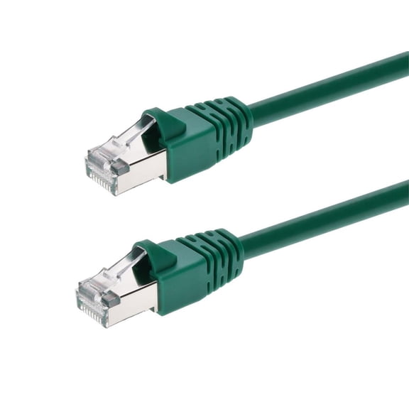ERUCND-Cat6A Ethernet Patch Cable - Network Internet Cord - RJ45, 550Mhz, STP, Pure Bare Copper Wire, 10G, 26AWG, 14ft, Green