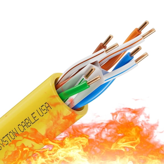 ERUCND-Cat6e Ethernet Internet Cable - 20 FT600MHz 23AWG Solid Bare Copper Wire Outdoor/Indoor Suit, No Ends 10 Ft to 1000 Ft Available, Heat Resistant Plenum Rated - CMP