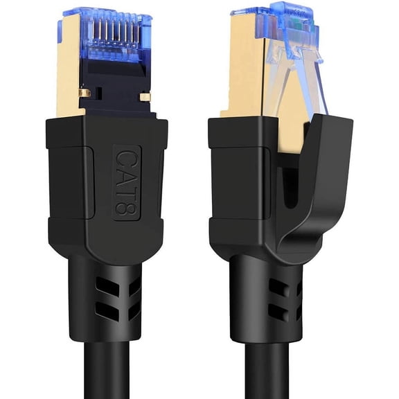 ERUCND-Cat8 Ethernet Cable, High Speed Cat 8 Network Ethernet Patch Internet Cable with Gold Plated RJ45 Connector, Compatible with Cat7 Cat6, Gigabit S/FTP LAN Wire