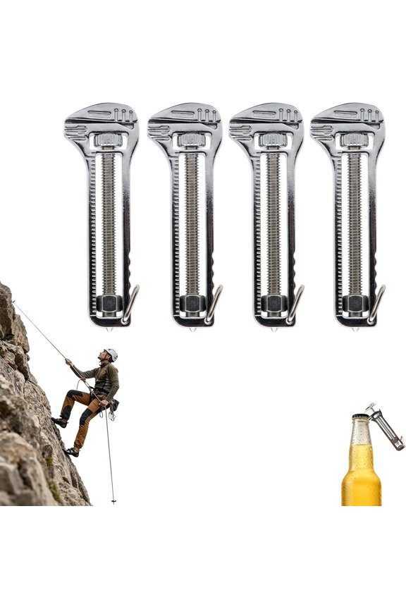 -Compact Titanium Multitool Pocket Multitool Lightweight EDC Keychain Tool with Adjustable Wrench, Bottle Opener, Screwdrivers & Pry Bar, Corrosion-Resistant Portable Tool for Camping