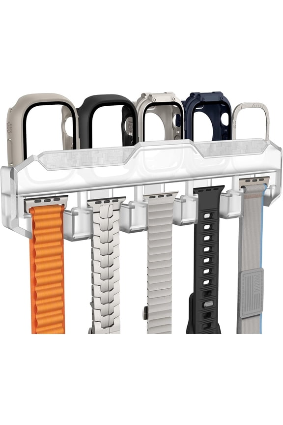 -Compatible with 15 Slots Apple Watch Band Organizer Holder Storage and 5 Slots Apple Watch Case Organizer - Bracelet Holder Stand Watch Box for Men Women, Clear