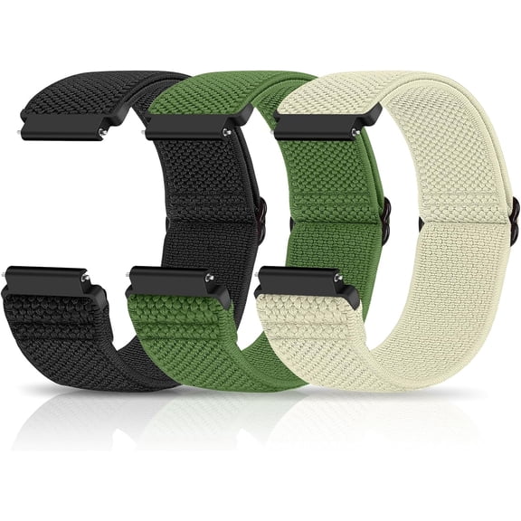 ERUCND-Compatible with 16mm 18mm 19mm 20mm 22mm 24mm Watch Bands Quick Release Replacement Wristband,Adjustable Stretchy Nylon Solo Loop Straps Fabric Braided Sport Elastic Bands for Men Women