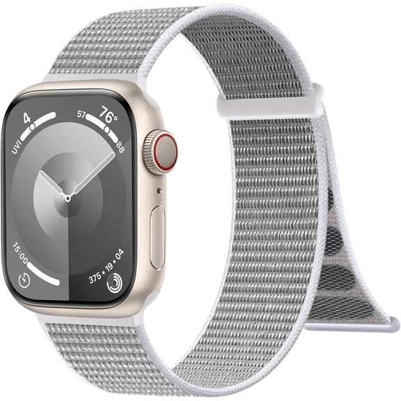 ERUCND-Compatible with Apple Watch Bands for Women 40mm 44mm 45mm 38mm 41mm 42mm 46mm 49mm for Men, Adjustable Braided Sport Nylon Loop Straps for iWatch Series 11/10/9/8/7/6 SE/Ultra 3 2 1(Lightgray