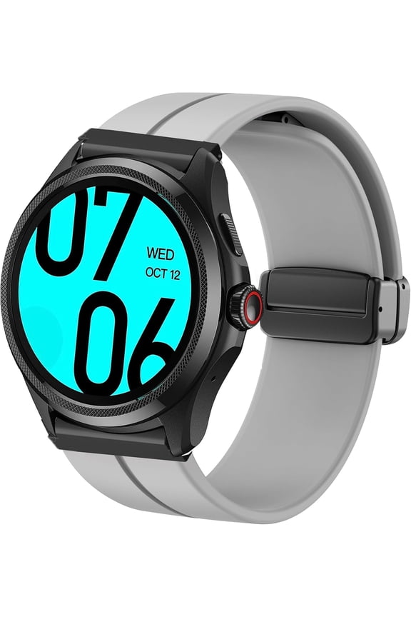 -Compatible Ticwatch Pro 5 Smartwatch Bands, 24mm Soft Silicone Magnetic Buckle Sport Wristband Replacement Straps Compatible for Ticwatch Pro 5 Android Smartwatch