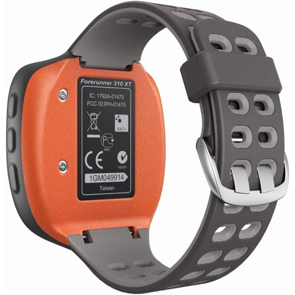 ERUCND-Compatible with Garmin Forerunner 310XT Watch Band, Soft Silicone Watch Strap Replacement for Forerunner 310XT Smartwatch, Grey-Light Grey