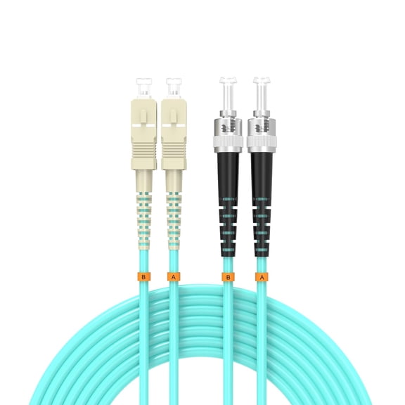 ERUCND-Fiber Patch Cable OM3 SC/UPC to ST/UPC 20ft/6meters, 10Gb/Gigabit MultiMode Duplex Jumper, 50/125m LSZH Fiber Optic Cable Cord for SFP Transceiver, Aqua