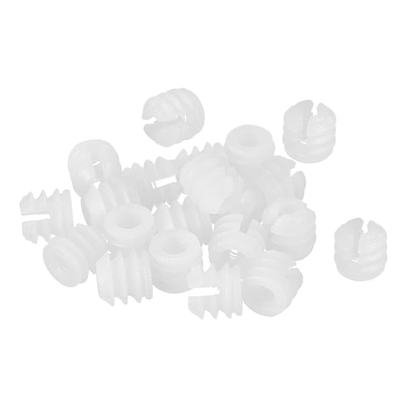 ERUCND-Furniture Plastic Pre-Inserted Nuts, 11mmx10.5mm 24pcs Hinge Dowel Inserts Panel Expansion Nuts for Hinge Self-Tapping Screw, Furniture Connector Fittings