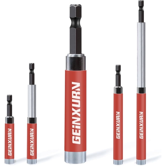 ERUCND-Geinxurn 5 PCS Drive Guide with Self Retracting Sleeve, Mixed Length Magnetic Drill Bit Tip Holder for Prevent Screws Shaking When Driving