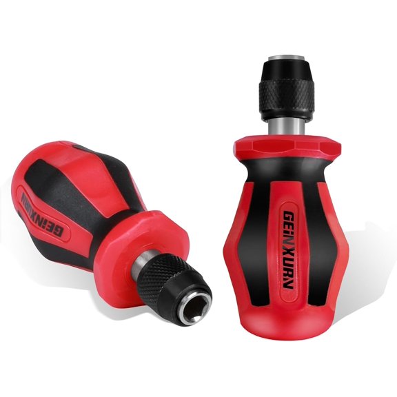 ERUCND-Geinxurn Magnetic 2PC Mini Changeable Head Manual Screwdriver Holder, Quick Change & Release 1/4" Hex Bit Extension Holder