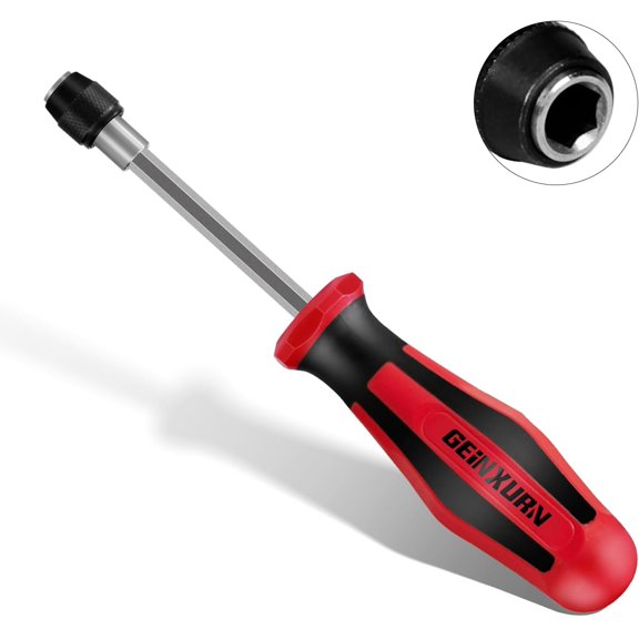 ERUCND-Geinxurn Magnetic Changeable Head Manual Screwdriver Holder, Quick Change&Release 1/4 Hex Bit Extension Holder for Screwdriver Bit, Nut driver, Socket Adapter