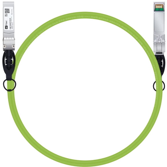 ERUCND-H!Fiber Green SFP+ Cable, 10G SFP+ DAC, 2M(6.6ft), Passive Direct Attach Copper Twinax Cable for Cisc SFP-H10GB-CU2M, Ubiquiti UniFi UC-DAC-SFP+, Meraki, Mikrotik, Intel, Fortinet, Netgear