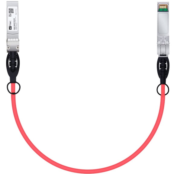 ERUCND-H!Fiber Red SFP+ Cable, 10G SFP+ DAC, 0.5M(1.64ft), Passive Direct Attach Copper Twinax Cable for Cisco SFP-H10GB-CU0.5M, Ubiquiti UniFi UC-DAC-SFP+, Meraki, Mikrotik, Intel, Fortinet, Netgear
