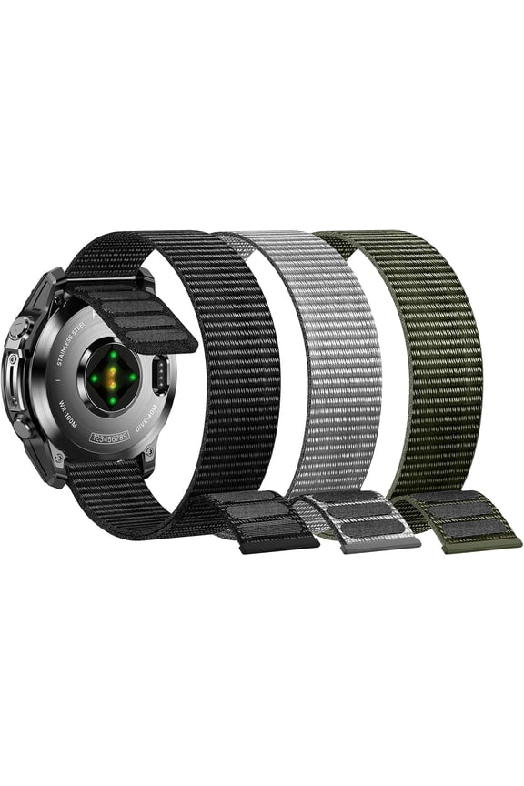 -Hook and Loop Nylon Watch Band for Garmin Fenix 8/8 Pro 47mm/7/7 Pro/6/6 Pro/5/5 Plus, Elastic Soft Nylon Band for Epix Gen 2 47mm/Forerunner 935