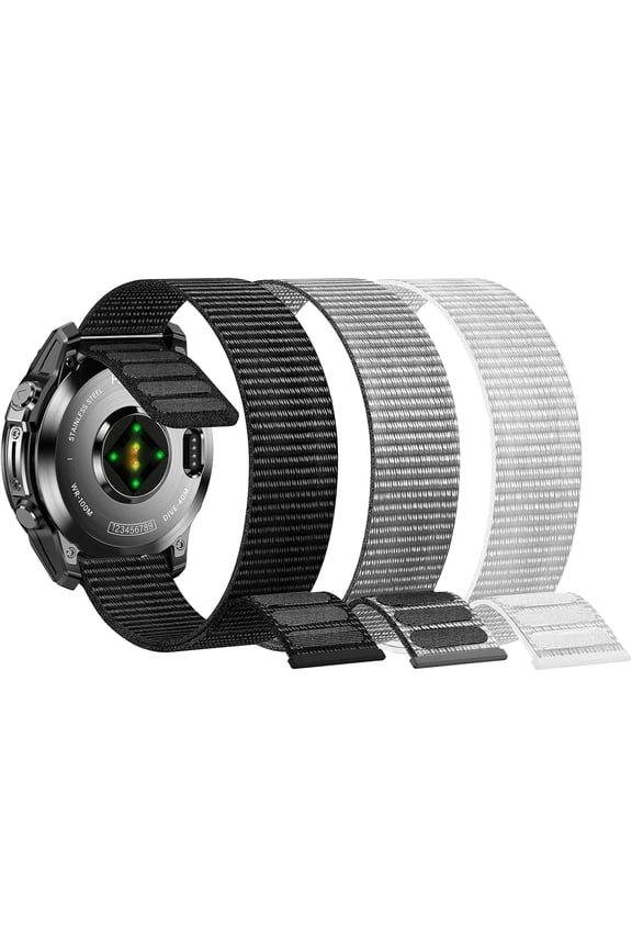 -Hook and Loop Nylon Watch Band for Garmin Fenix 8/8 Pro 47mm/7/7 Pro/6/6 Pro/5/5 Plus, Elastic Soft Nylon Band for Epix Gen 2 47mm/Forerunner 935