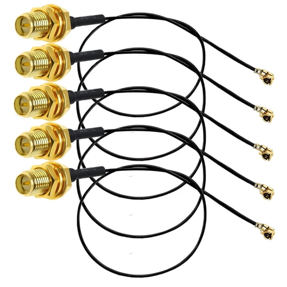 ERUCND-IPX to RP SMA Extension Cable U.FL MHF1 to Reverse Polarity SMA Female WiFi Antenna Pigtail Cable 1.13mm Extension for WiFi Router Network Card 12inch(30cm) 5 PCS