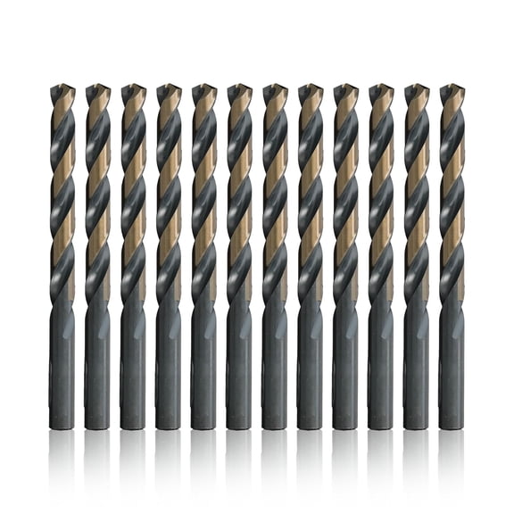 ERUCND-- KFD11/64P12 11/64" High Speed Steel Black & Gold KFD Split Point Drill Bit (Pack of 12), KFD Series