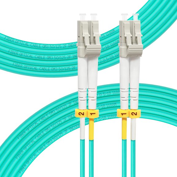 ERUCND-- LC to LC Fiber Patch Cable OM3 10M/33ft, Length Options: 0.2m-200m, 10GB/40GB Multimode Duplex, 50/125um Fiber Optic Cable Cord LSZH-10Meter(33ft)