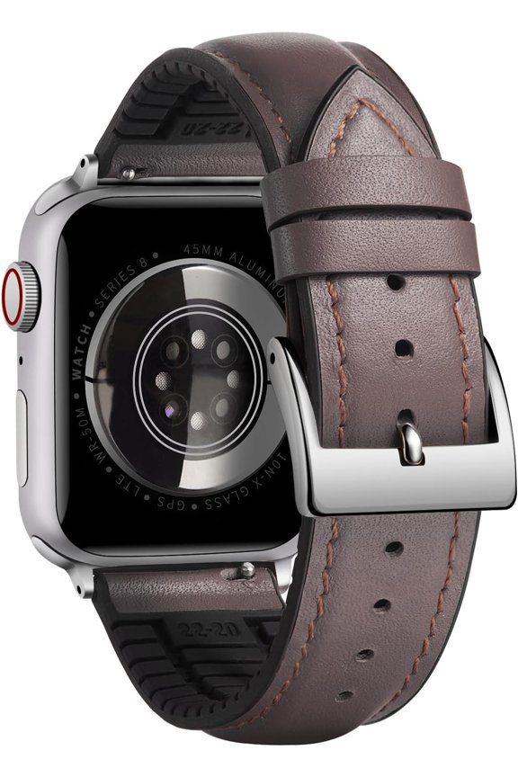 -Leather Silicone Bands Compatible with Apple Watch 38mm 40mm 41mm 42mm 44mm 45mm 46mm 49mm Sweatproof Replacement Strap for iWatch 11/10/9/8/7/6/5/4/3/2/1/Ultra/SE Men Women