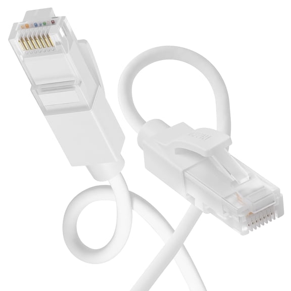 ERUCND-Liquid Silicone Ethernet Cable 3.3FT, Cat.6a 10Gbps Network Cord, RJ45 LAN Cable for Gaming, PC, TV, Tablet, Labtop, Router (White)