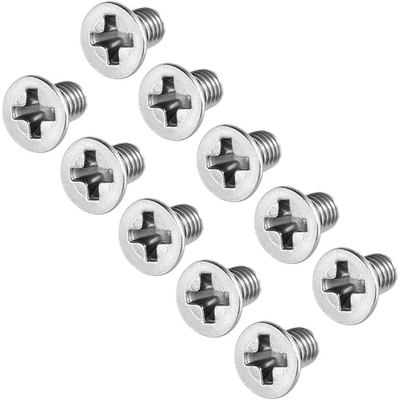 ERUCND-M3x5mm Flat Head Machine Screws, Phillips Cross Screw, 304 Stainless Steel, Fasteners Bolts 50Pcs